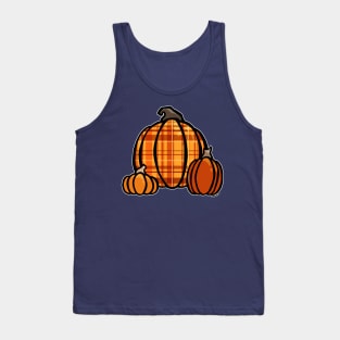 Warm Plaid Pumpkin Tank Top